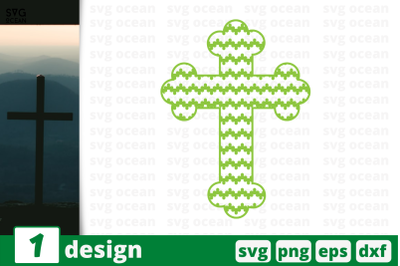 Cross monogram cricut svg