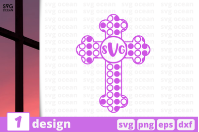 Cross monogram cricut svg