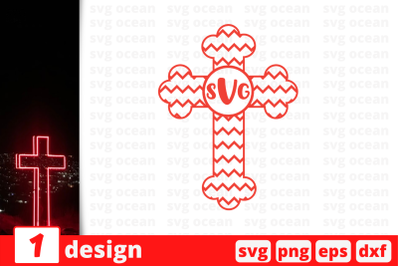 Cross monogram cricut svg