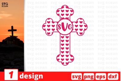 Cross monogram cricut svg