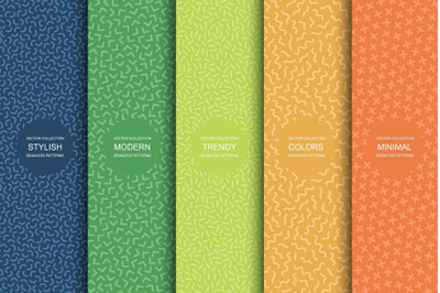 Color minimalistic seamless patterns