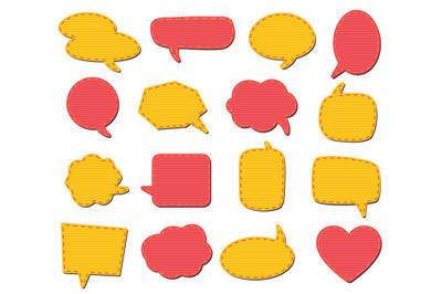 Fabric speech bubbles for talk and speech