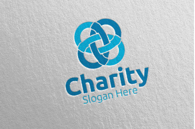 Infinity Charity Hand Love Logo Design 28