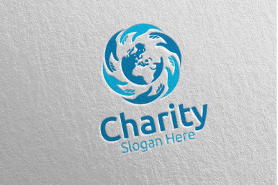 Global Charity Hand Love Logo Design 31