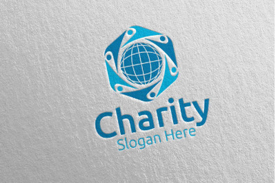 Global Charity Hand Love Logo Design 30