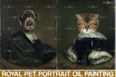 Royal Pet Portrait templates vol.9&2C; Pet Painting&2C; Oil portrait pet