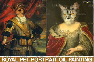 Royal Pet Portrait templates vol.10, Pet Painting, Oil portrait pet