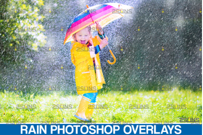 Realistic Rain Photoshop Overlays - transparent png file