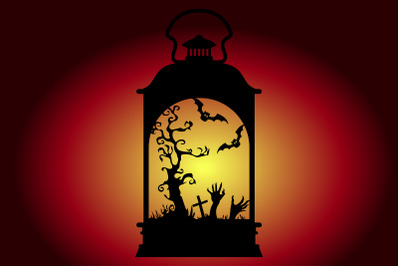 Silhouette Halloween lantern Party decoration