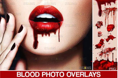 Blood splatter photoshop overlay, Halloween png overlays