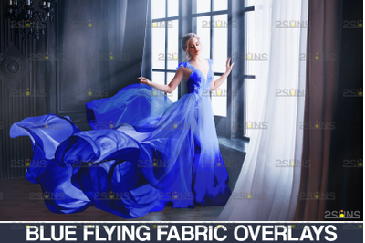 163 Blue fabric Flying dress overlay &amp; Photoshop overlay