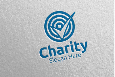 Target Charity Hand Love Logo Design 40