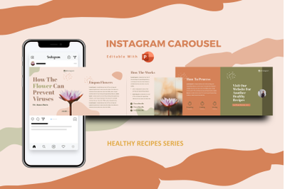 Healthy tips recipes instagram carousel powerpoint template