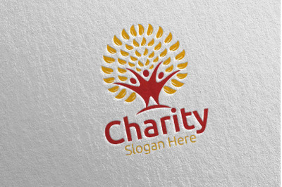 Natural Charity Hand Love Logo Design 43