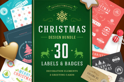 Christmas 30 Labels and Badges