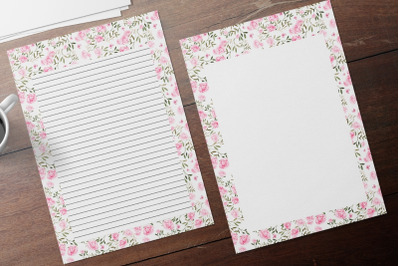 Spring Watercolor Stationery Papers, Spring Notes Papers