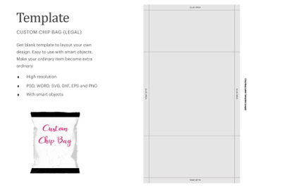 Custom Chips Bag Template | Silhouette Studio | Cricut Silhouette