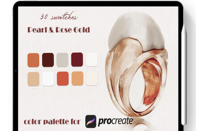 Gold &amp; Pearl Color Palette for Procreate