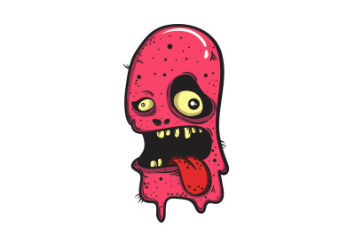 Monster Pink Halloween Cartoon