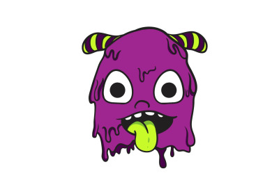 Monster Purple Halloween Cartoon