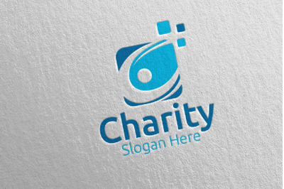 Letter C Charity Hand Love Logo Design 52