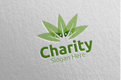 Natural Charity Hand Love Logo Design 53