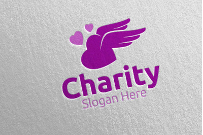 Angel Charity Hand Love Logo Design 54