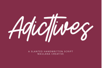 Adicttives Slanted Handwritten Script Font