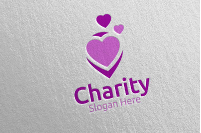 Pin Charity Hand Love Logo Design 56