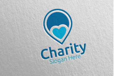 Pin Charity Hand Love Logo Design 57