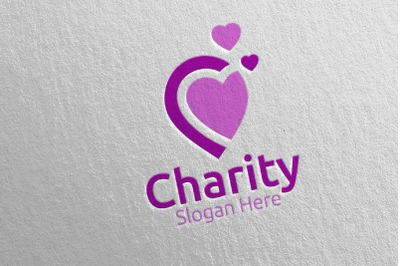 Pin Charity Hand Love Logo Design 58