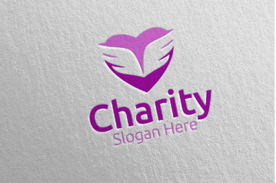 Angel Charity Hand Love Logo Design 59