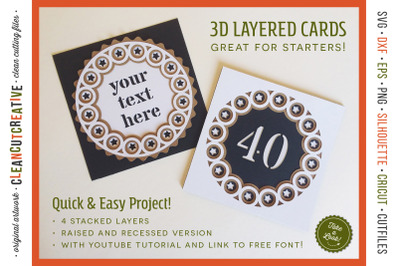 3D layered CARD svg | stacked paper greeting card craft idea
