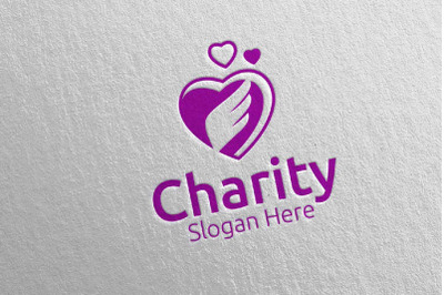 Angel Charity Hand Love Logo Design 60