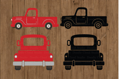 Truck SVG Cut Files, Pickup Truck Clipart, Red Truck SVG .