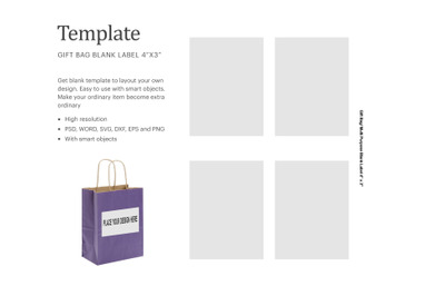 Gift Bag Label Template | Silhouette Studio | Cricut Silhouette