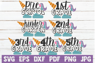 School Unicorn SVG Bundle | SVG Cut Files