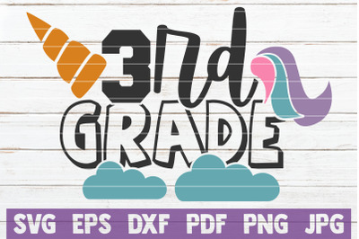 3rd Grade Unicorn SVG Cut File