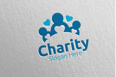 Human Charity Hand Love Logo Design 77