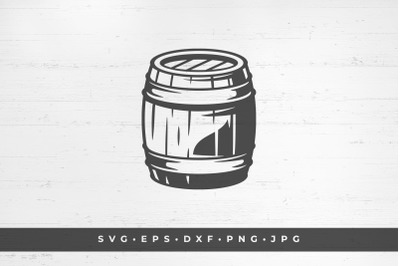 Large beer barrel isolated on white background vector illustration. SV