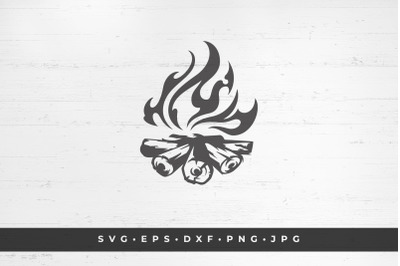 Campfire isolated on white background vector illustration. SVG, PNG, D
