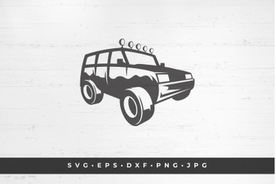Off-road car isolated on white background vector illustration. SVG, PN