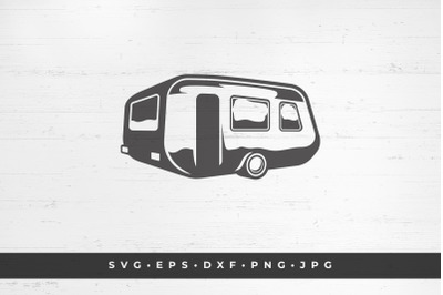 Camping caravan trailer isolated on white background vector illustrati