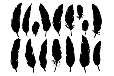 Feather silhouette set black color