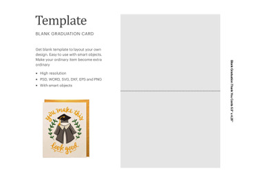 Blank Graduation Card Template | Silhouette Studio | Cricut Silhouette