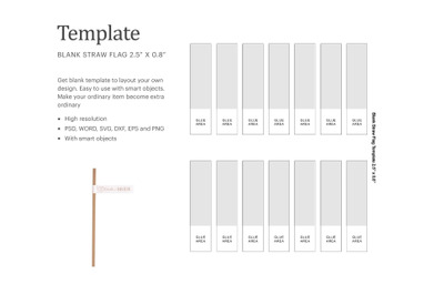 Straw Flag Blank Template | Silhouette Studio | Cricut Silhouette