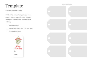 Blank Gift Tags Label Template | Silhouette Studio | Cricut Silhouette