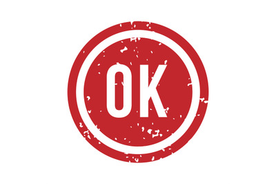 OK rubber stamp. Isolated vector. Illustration stamp