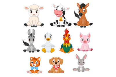 Cartoon Baby Farm Animals Bundle
