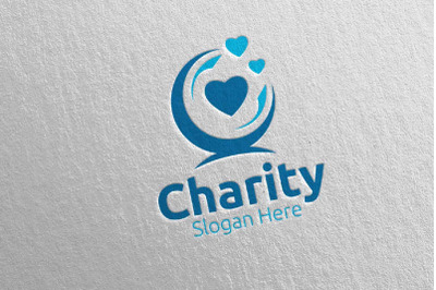 Letter C Charity Hand Love Logo Design 81